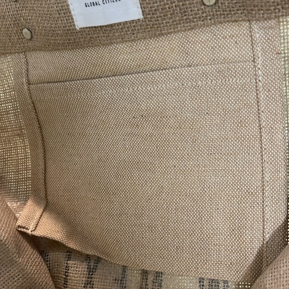 Jute Fiber Market Tote Bag Atlanta GA Shopping Bag Overnight Weekend Carry All - Picture 6 of 8